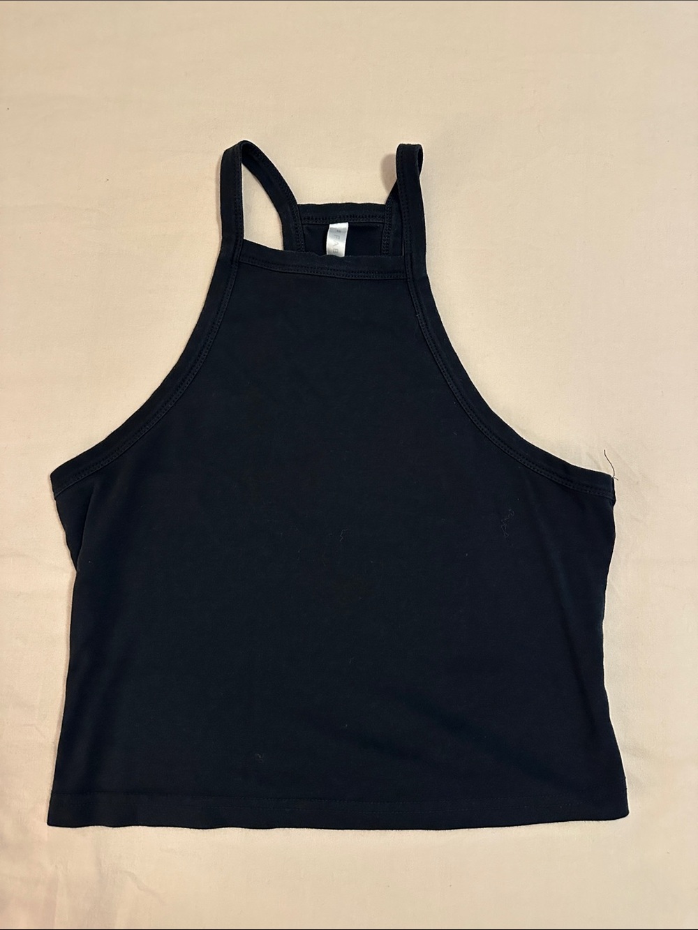 Fabletics Black High-Neck Cropped Tank